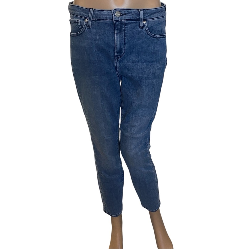 NYDJ Ami Skinny Ankle Jeans Side Stitch Details Stretchy Lt-Med Wash Size 10 EUC